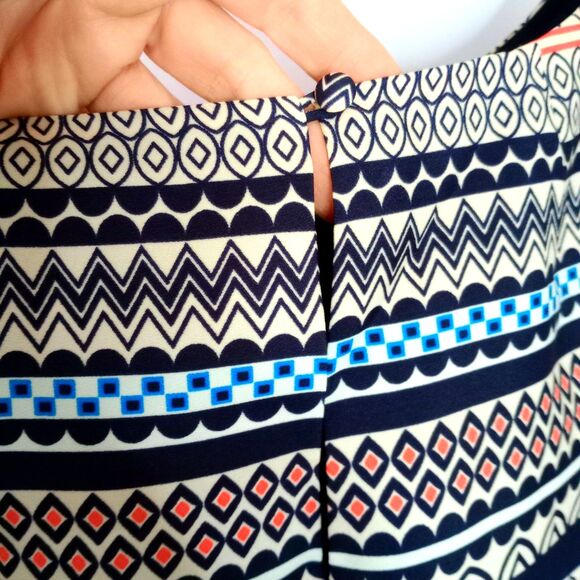 J.Crew Retro Mini Shift Dress 3/4 Sleeves Colorful Striped Lined sz: 4 - Picture 4 of 6